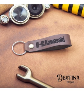 Destina Ahşap Hakiki Deri Anahtarlık Model 2