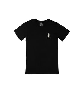 Küçük Panda Cep Logo Tasarımlı Siyah Tişört
