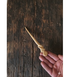 El yapımı zeytin saç çubuğu topuz tokası (Ekru - Kahverengi)