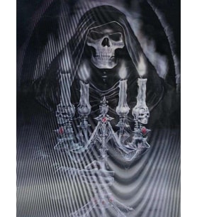 3 Boyutlu Resim 3 Farklı Resim Değişenli Halloween İskelet Tablosu 30x40 Cm