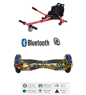 CityMate Smart Balance Elektrikli Kaykay Hoverboard 8.5inch + Hoverkart Set Akıllı Denge Ledli Bluetooth D01