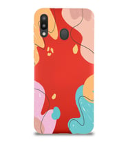 PrintiFy Samsung Galaxy M20 Uyumlu Lansman Kılıf Karışık Renkler Tasarımlı İçi Kadife Kapak (Kırmızı)