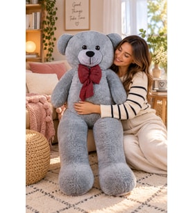 130 Cm Papyonlu Büyük Ayıcık (%100 Yerli ) (Gri)