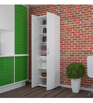 Modilayn Çok Amaçlı Dolap Mutfak Dolabı Banyo Dolabı Çocuk Odası Dolabı 8 Raflı Dolap (Beyaz)