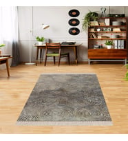 Su Damlası Desen Dijital Baskı Yıkanabilir Kaymaz Taban Modern Salon Halısı ve Yolluk (Gri)