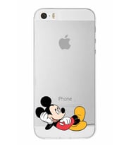 Apple iPhone 5 Uyumlu Kapak Mickey Mouse Tasarımlı Şeffaf Silikon Kılıf