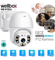 Wellbox WB-PTZ01 2MP 3.6mm Wifi Dış Ortam AHD Pan Tilt Kamera