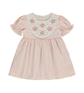 Civil Baby Yaka Çiçek Nakış 6-18 Ay Elbise - Pembe