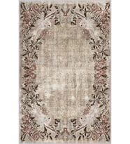 Eliana Home Baskılı, Yıkanabilir Kaymaz Taban Salon Halısı LNA1333-HT154 100x150 cm (Kahverengi)