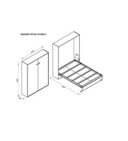 Katlanır Duvar Yatak Mekanizması 160x200 Dikey Açılır Mekanizma Takım