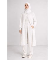 Müslin Pantolon Tunik Takım – Fermuarlı Cepli Rahat Kesim