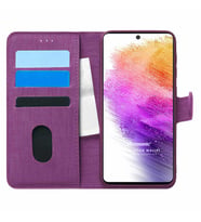 Microsonic Samsung Galaxy A73 5G Kılıf Fabric Book Wallet Mor