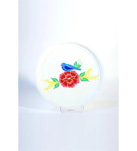 Tepsi Beyaz Kuşlu (26 Cm)