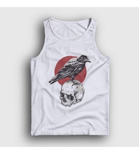 Presmono Unisex Beyaz Skull Crow Karga Atlet 327038tt