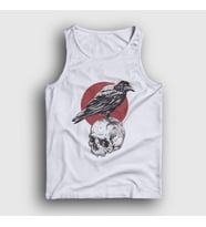 Presmono Unisex Beyaz Skull Crow Karga Atlet 327038tt