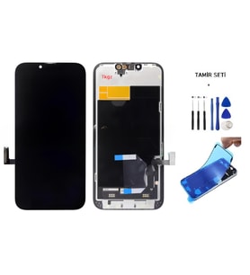 Tkgz - iPhone 13 Uyumlu Lcd Ekran Dokunmatik Servis ( JK MARKA ) + TAMİR SETİ + TOZ BANTI