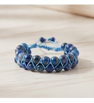 Lapis Lazuli 8mm Çift Sıra Makrome Doğal Taş Bileklik