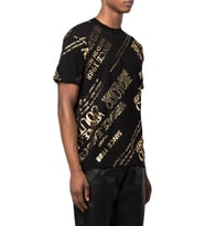Versace Jeans Couture Erkek Logo Baskılı Bisiklet Yaka Siyah T-Shirt