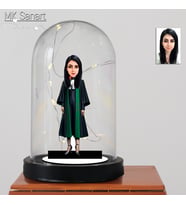 Avukatlar Gününe Özel Kadın Avukat Tasarım Işıklı Karikatür Avukat Fanus Biblo, Avukatlar Günü Hediyesi