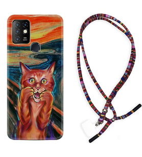 INFINIX Hot 8 9 10 11S Hot 10 Play 10T Kılıf Boyun Asklı Rasta Silikon Tablo Cat 1788