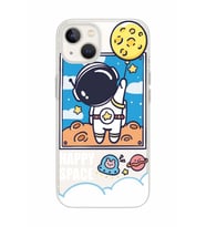 Iphone 13 Uyumlu Astronot Desenli Şeffaf Telefon Kılıfı