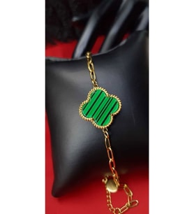 Van Cleef 1 Li Malakit Taşlı Sarı Renk Sevgiliye Eşe Anneye Arkadaşa Hediye Bileklik