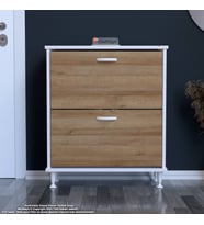 Modilayn UMAY Antre Hol 72 x 90 x 25, 5 cm’ lik 2 Düşer Kapak 4 Raf Göz Raf Bölmeli Ayakkabılık