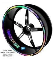 Çınar Extreme® Rainbow Gökkuşağı Hologram Efektli 4 Parçalı Kesikli Motosiklet J