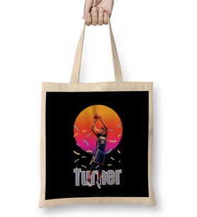 Myles Turner Vintage Art - Legend Basketball Gift Bez Çanta Uzun Saplı