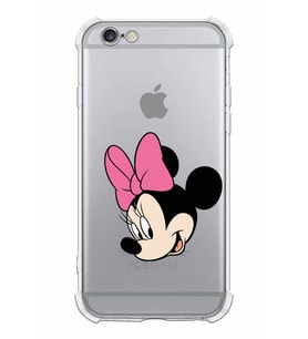 Apple iPhone 6S Plus Uyumlu Köşe Korumalı Antişok  Kapak Minnie Mouse Tasarımlı Şeffaf  Kılıf