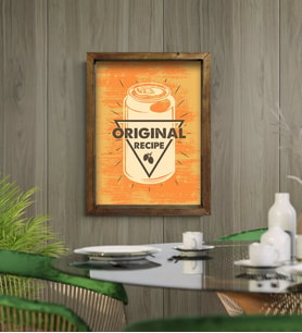 BK Gift Cafe & Bar & Restaurant Konseptli Doğal Masif Ahşap Çerçeveli Tablo-15