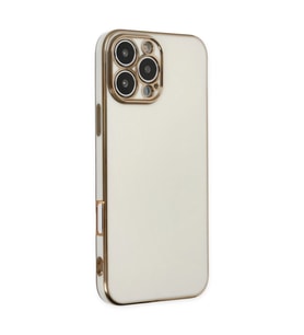 iPhone 16 Pro Max Kılıf Volet Silikon - Beyaz