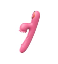 Taşınabilir Isıtmalı Çift Etkili Titreşimli Vibratör Pembe – USB Şarjlı, 9 Emme & 7 Titreşim Modu, Su Geçirmez Silikon