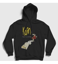 Presmono Unisex Siyah Follow The Leader Metal Korn Kapüşonlu Sweatshirt 508717tt