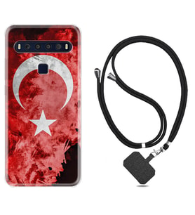 TCL 10L 10 Plus 10SE 20E 20SE 30 L7 Kılıf Boyun Askılı Silikon Şanlı Türk Bayrağı 3 1395