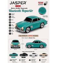 Jasper Jpr-1503 Turkuaz 10w Bluetooth Hoparlörlü Retro Araba Tasarım – Fm Radyo, Usb, Tf Kart, Aux V