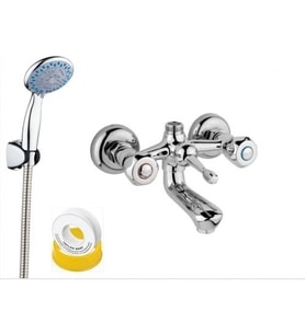 Arçe Klasik Çevirmeli Banyo Bataryası Duş Takımı Teflon Bant