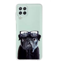 PrintiFy Samsung Galaxy M22 ile Uyumlu 1mm Slim Fit Köpek 3 050f Baskılı Şeffaf  Kılıf
