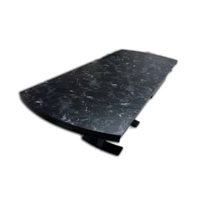 Masa 18109 X AYAK Model Metal Nikelaj Dikdörtgen Yan Açılı Siyah mermer MDF Tabla