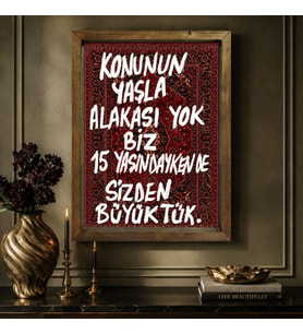 BK Gift Vintage Klasik Sanat Esprili Sözlü Masif Ahşap Çerçeveli Dekoratif Tablo - 22