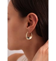 Oval Moon Halka Küpe
