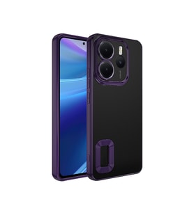 Xiaomi Redmi Note 14 4G Uyumlu Kılıf Kamera Korumalı Logo Gösteren Zore Omega Kapak