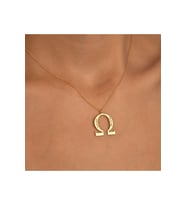 Omega Sembolü Gümüş Kolye - Renk: Gold (Gold)