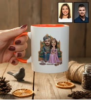 Kişiye Özel Karikatürlü Osmanlı Padişahı ve Sultanı Sevgiliye Hediye Kupa Bardak Sevgililer Günü Hediyesi