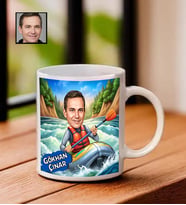 İsme Özel Karikatürlü Rafting Temalı Kupa Bardak