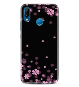 Huawei P20 Lite Mate 10 20 Lite Pro P40 Lite KılıfDesemli Silikon Black flowers 1391