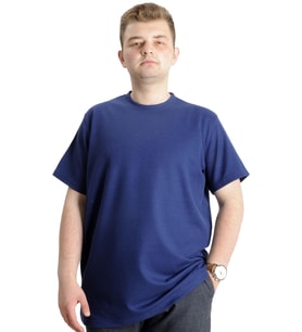 Mode XL Büyük Beden Erkek T-shirt Bisiklet Yaka WAFFLE 20033 İndigo