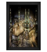 Kabe ve Gece Motifli Kanvas Tablo 80 x 110 cm Siyah Çerçeve
