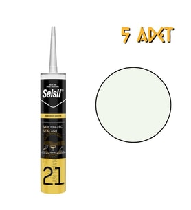 Selsil Silikonize Mastik KREM RENGİ 500 gr. - 5 Adet