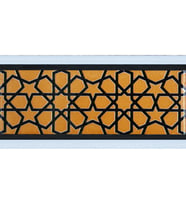 Armada Çini 10x20 cm KS-72 Sarı Türkmen Yıldızı Çini Karo Bordür